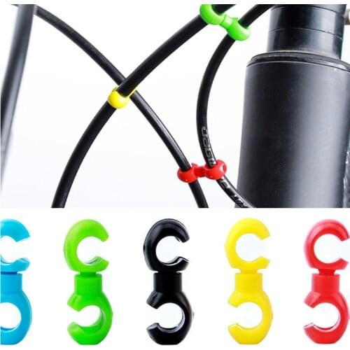 ZK20 10pcs Mountain Road Bike Brake Cable C / S Style Line Pipe Buckle Hose Guide Bike Cross Line Clip