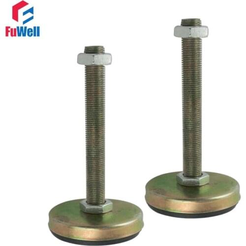 2pcs M16 Thread 100/120/150mm Length Adjustable Foot Cup 75mm Base Leveling Foot for Furniture/Pipe Rack