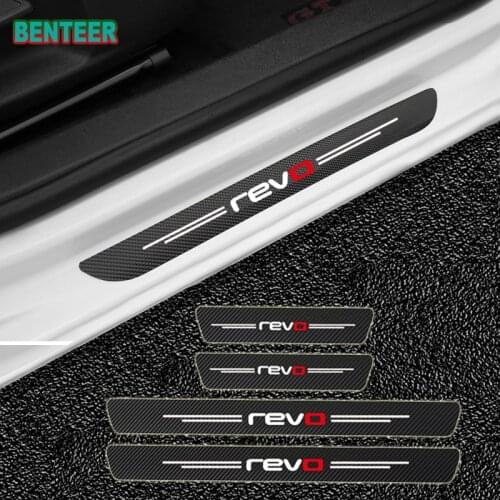 4pcs Carbon Fiber REVO Car Door Sills Guards Sticker For Volkswagen VW Golf 6 7 MK3 MK4 MK5 MK6 MK7 TDI R20 R32 GTI Polo CC