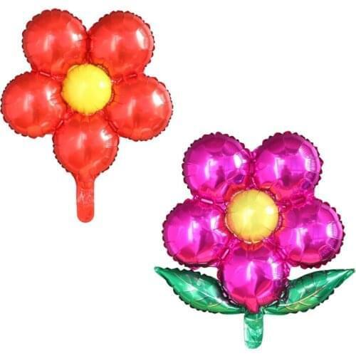 50pcs Beautiful red rose Five-Petal Flower Aluminum Foil Balloon Bouquet Home Decoration Love Party Holiday Gift For Girls