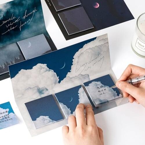 60pcs/set Starry Sky series Sticky Notes Memo Pad Flaky clouds Diary Stationary Flakes Scrapbook Decorative N Times Sticky