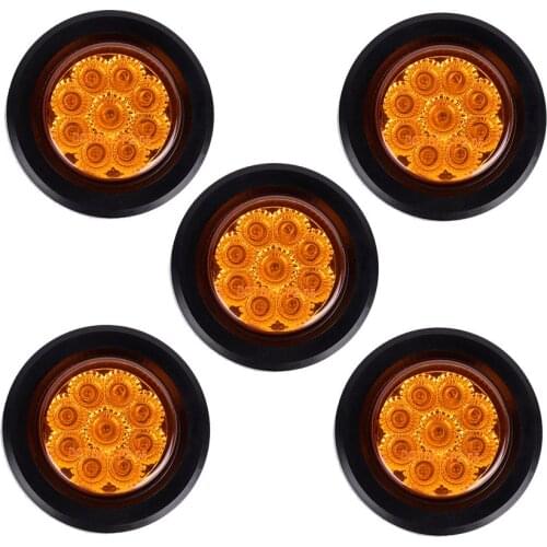 9 LED Car Warning Light Round LED Marker Light Side Fender Light LED Clearance Light Cab Roof Light For Truck Trailers Van Carav