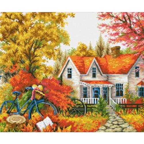 A2281 11CT/14CT/18CT/25CT/28CT oil scenery patterns Counted Cross Stitch DIY Cross Stitch Kits Embroidery Needlework Sets