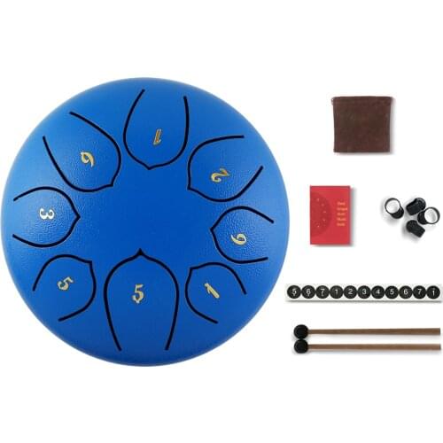Tongue Drum 6 inch 8 Tune Hand Pan Tank Steel Tongue Drum Percussion Musical Instrument for Children Beginner Handpan Gift