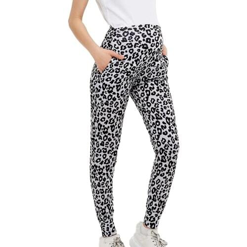 Pregnant Pants Womens Leopard Print Casual Pants Stretchy Comfortable Lounge Pants Maternity Clothing Pregnancy Leggings