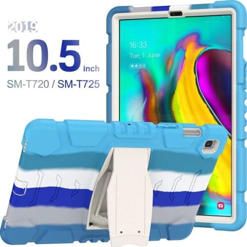 Case For Samsung Galaxy Tab S5e 10.5 (2019) SM-T720 T725 Shockproof Silicon PC Adjustable kickstand Tablet Cover funda+film+pen
