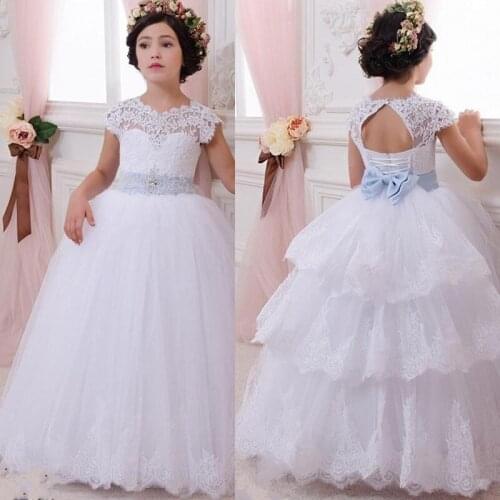 Flower Girl Dresses for Weddings Tiered First Communion Dresses for Girls Tulle Party Gowns