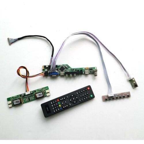 For TM150XG-26L06/26L09 LVDS 20Pin 4CCFL T.V56 controller board keyboard+Inverter+Remote USB VGA AV RF LCD monitor DIY kit