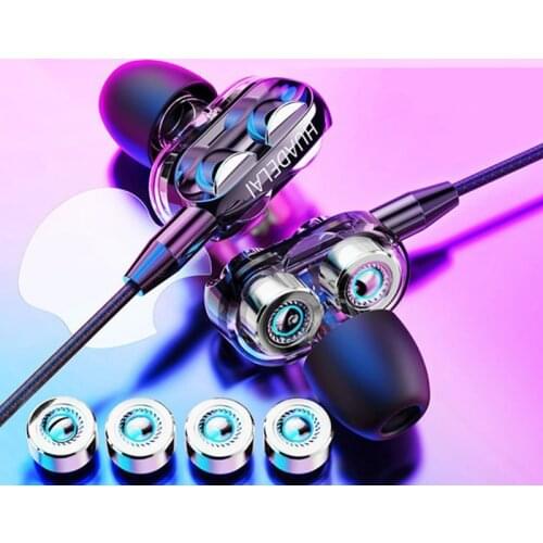 Dual Drive Stereo Wired Earphone Universal In-Ear Heavy Bass Stereo