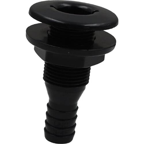 Durable 3/4'' Black ABS Boat Thru-Hull Connector Bilge Pump Hose Fitting