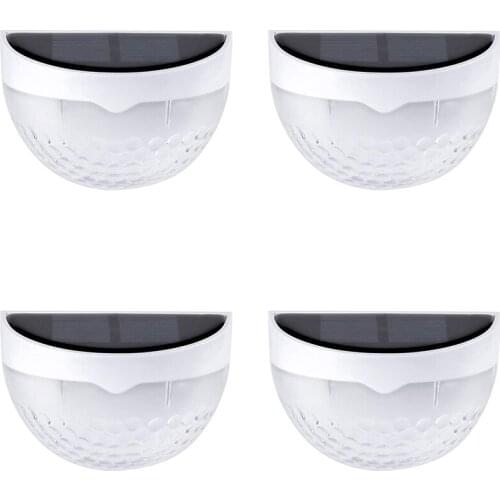 Solar Fence Post Lights, 4 Pack Deck Lights Outdoor Waterproof Fence Lighting For Fence Deck Step Stair Post Wall White