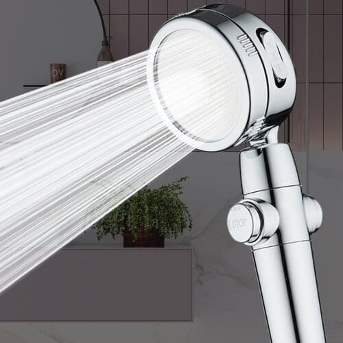 Bathroom 3-Function SPA shower head with switch on/off button high Pressure Anion Filter Bath Head Water Saving Shower