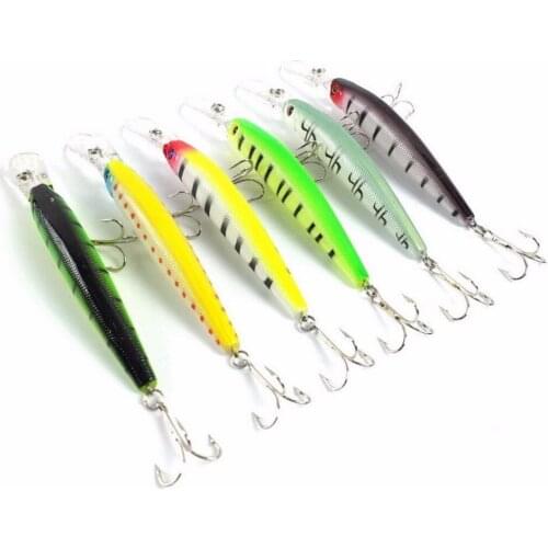 HiUmi 6pcs/Lot 14.5cm 14.7g Fishing Lure Floating Hard Bait Fish Artificial Baits Minnow Fishing Wobbler fishing tackle