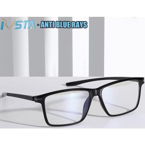 IVSTA Male Square Optical Prescription TR90 Glasses Frame Men Ultra Light Myopia Reading Spectacles Computer anti blue light