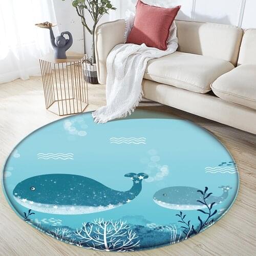 Carpet Baby Mat Childrens Flannel Carpet Non-slip Climbing Children Mat Soft Living 2020 Dolphin Animal Blue Room Pattern Mat