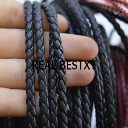 REAL BESTXY 5m/lot super fiber leather cords 4mm leather rope bracelets making rope leather for necklace leather cords bracelet