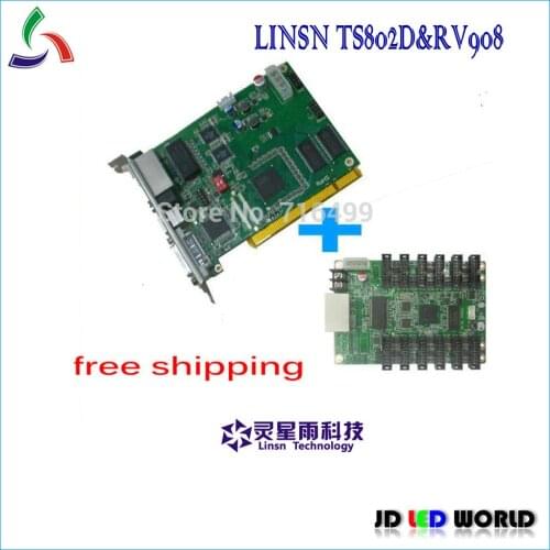 Linsn sending card TS802 and Linsn receiving card RV908M full color video led display screen controller