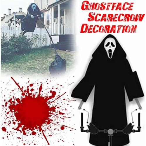 NEW DIY Creative Halloween Scary Scream Ghostface Garden Repeller Bird Scarecrow Funny Terror Party Outdoor Decoration