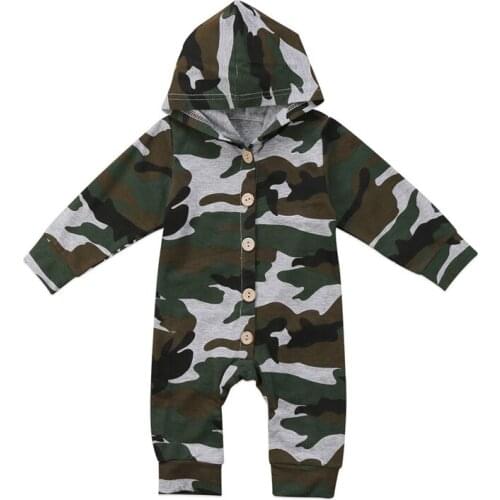 Newborn Baby Clothes Winter Camouflage Boys Romper Cotton Baby Rompers Hooded Jumpsuit Infant Outfit Toddler Baby Clothes 0-24M