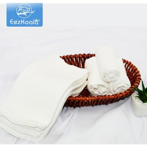 EezKoala 10 pcs muslin Swaddle 2 layers Bamboo Fiber Liner Insert For Baby Cloth Diaper Nappy Natural Bamboo Washable