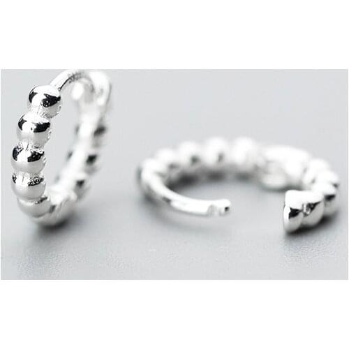 MloveAcc 100% 925 Real Sterling Silver Hoop Geometric Ear Earrings for Women Girl Teen Piercing Earing Jewelry