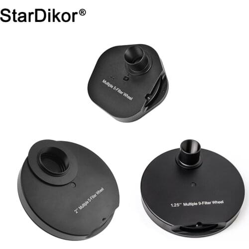 StarDikor 1.25 Inch/2 Inch Multiple Eyepiece Filter Wheel Full Metal For Astronomical Telescope Observations With Locking Ring