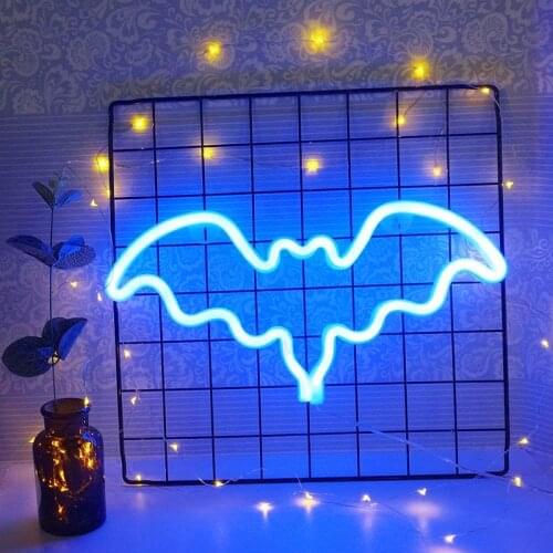 Led Lights Bat Shape Holiday Party Decoration Bedroom Night Neon Lights Indoor and Outdoor JDH88
