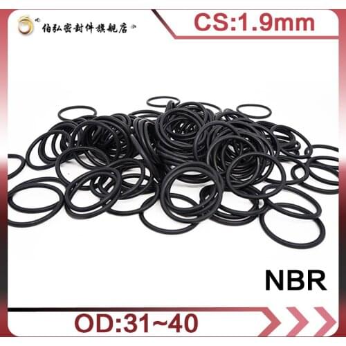 Nitrile Rubber O-Ring 20PC/lot Black NBR Sealing CS1.9mm OD31/32/33/34/35/36/38/40mm O-Ring Seal Gasket Ring