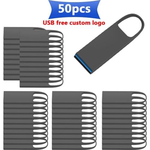 50pcs/lot free logo USB Flash Drive Waterproof de disco usb de Metal USB 3.0 Pen drive stick de memoria de 128GB 64 GB 32GB 16GB