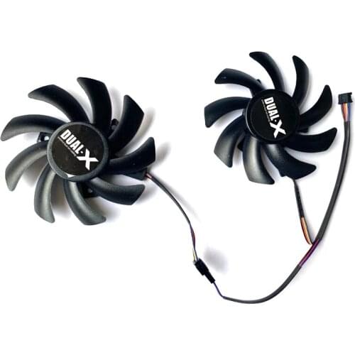 2pcs 85mm FDC10H12S9-C DIY RX 5500 XT 4PIN GPU Cooling Fan For Powercolor RX 5700 XT 5600XT RX590 580 GME Red Dragon Cooler