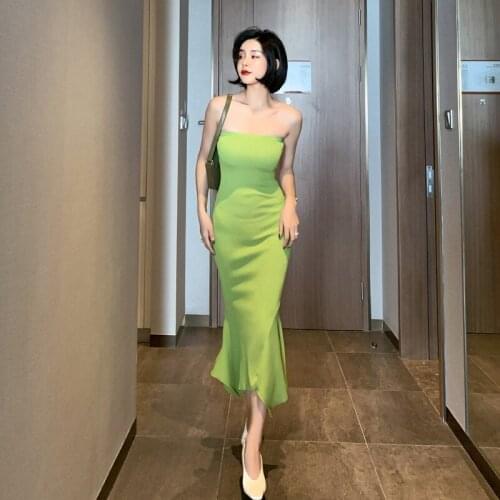 2020 Spring Strapless Mermaid Dress Womens Elegant Bandage High-end Women Dress Vintage Sexy Party Knitting Dresses Vestidos