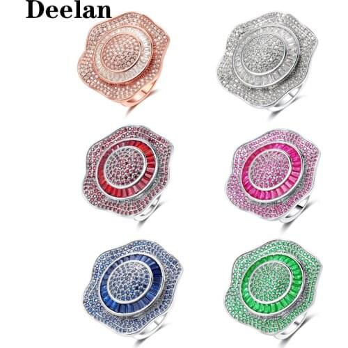 Deelan2019 New Fashion 6 Colors Flower Women Rings Christmas Gift Aaa Cubic Zirconia Jewelry Gifts For Women