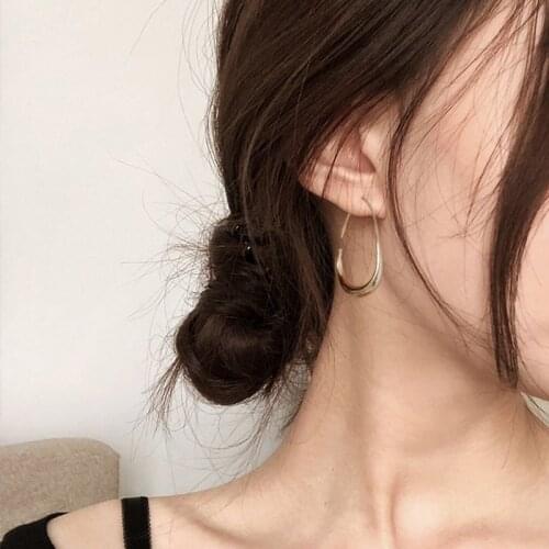 2020 New Female Half Crescent Chic Minimalist Classic Alloy Elegant Hoop Earrings for Women Girl Wedding Party Travel Jewelry