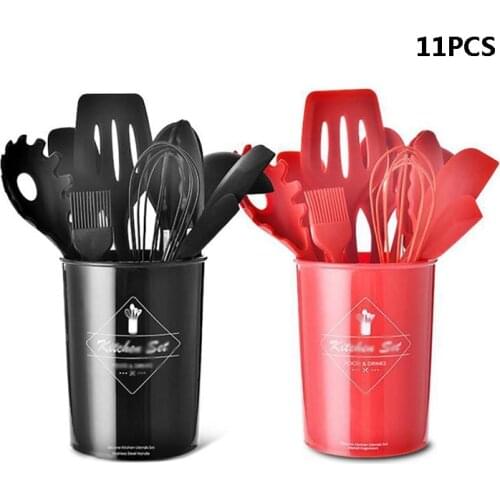 11PCS Silicone Kitchen Utensil Spoon Spatula Ladle Egg Beaters Shovel Soup Non-Stick Cookware Cooking Tools Various Kitchenware