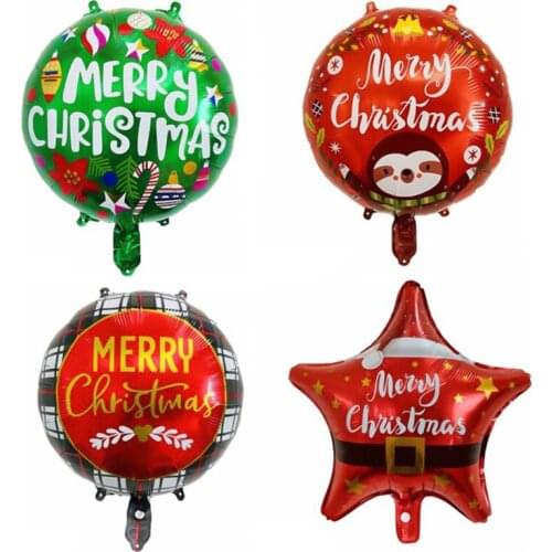 18inch Christmas Foil Balloons Xmas Tree 2022 New Year Party Decoration Supplies Kid Globos