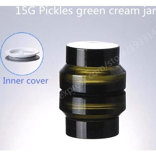 200pcs/lot 15G Eye Cream Bottle Pickles Green Oblique Glass Packaging Bottles,Cream Jar packaging travel cosmetics bottles