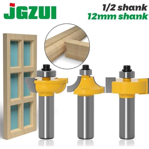 3pcs/set Glass door plank wood working tools curboard cutter router bits 1/2 shank 12mm shank T type ballnose