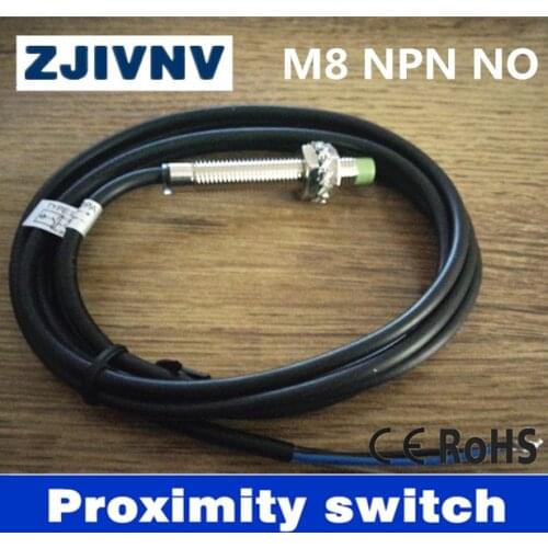 6 pieces M8 non-flush or flush type NPN NO DC 3 wires induction proximity sensor switch , metal sensor npn normally open DC