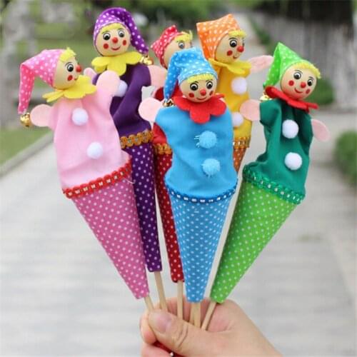 6Pcs Retractable Smiling Clown Toy Doll Funny Telescopic Hide & Seek Play Jingle Bell Stick Plush Doll Toy Gift Interactive Game