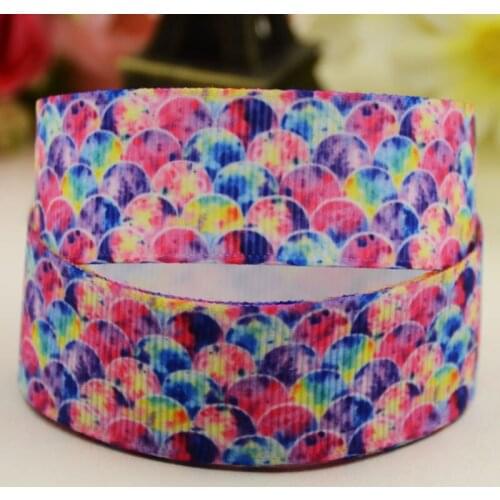 7/8'' 22mm,1" 25mm,1-1/2" 38mm,3" 75mm Fish scale Printed grosgrain ribbon party decoration 10 Yards X-02505
