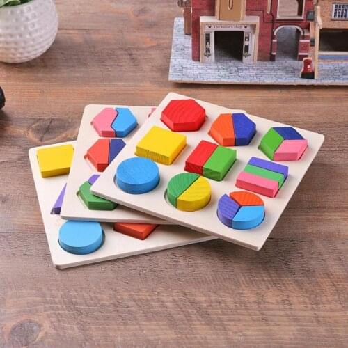 Wooden Jigsaw Puzzle Toys Geometric Shape Montessori Benefit Wisdom Learning Puzzle Baby Early Education Toy For Children