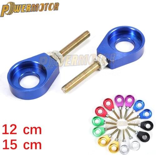 Motor 110cc 125cc 140cc Aluminum Chain Tensioner Adjuster Dirt Bike Pit ATV Motorcycle Scooter 12mm or 15mm Rear Wheel Axle Hole