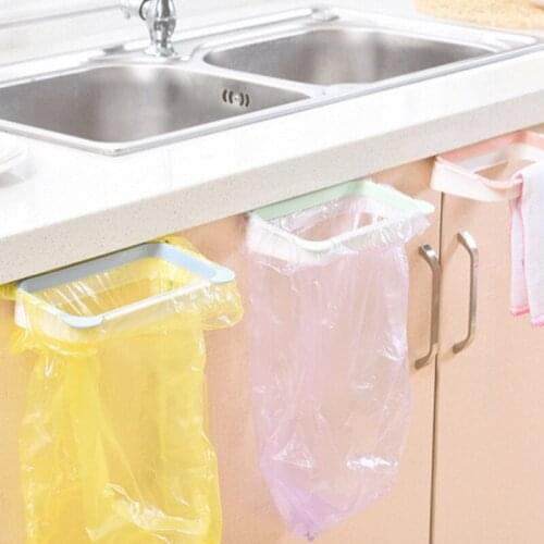 Space Saving Door-Back Trash Bag Bracket Hook-Type Cabinet Door Wipe Layout Rack Kitchen Rubbish Bag Storage Stand Home Tools