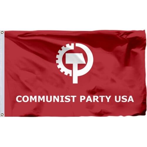 USA Communist Party Flag 150X90cm (3x5FT) 120g 100D Polyester Double Stitched High Quality Banner Ensign Free Shipping