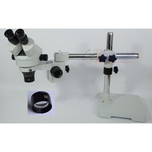 FYSCOPE 3.5X-45X Binocular Stereo Zoom Microscope on Single Arm Boom Stand SZM0.5X 165 working distance microscope