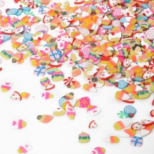 20 Grams Polymer Clay Fruit Slices Slime Soft Pottery For Nail Supplies Phone Accessories Decoration DIY Charms Child Christmas