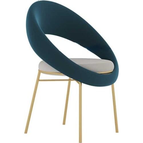 Customizable European Style Manicure Backrest Circle Chairs Modern Minimalist Light Luxury Wrought Iron Phnom Penh Soft Stool