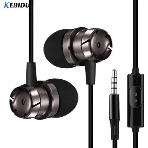 Kebidu Newest 3.5mm Earphone Cable In-Ear Headphone For Samsung Xiaomi Huawei Sports Earphone With Mic 3.5mm Jack Headset