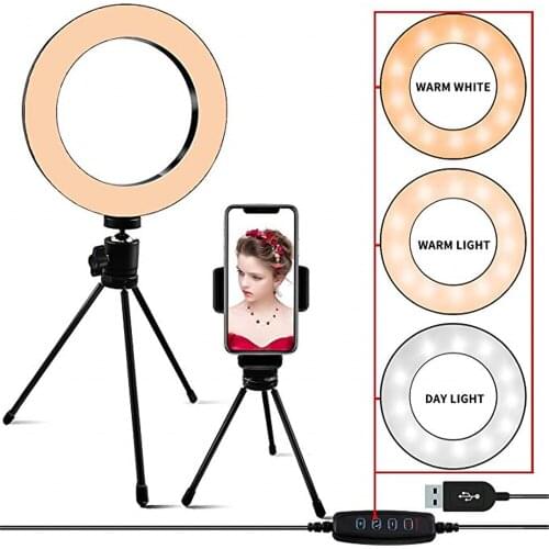 Kebidu LED Selfie Ring Light Studio Photography Photo Fill Ring Light with Tripod for iphone Smartphone Makeup