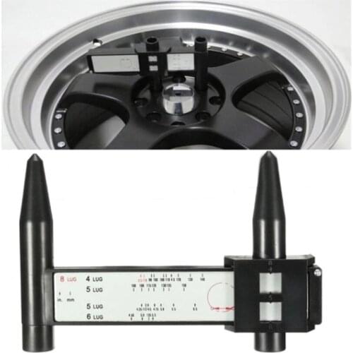 Wheel Rim Bolt Pattern Sliding PCD Measuring Tool Gauge Ruler 8 Holes PCD Ruler Lugs Hub Pitch Measurement Tool